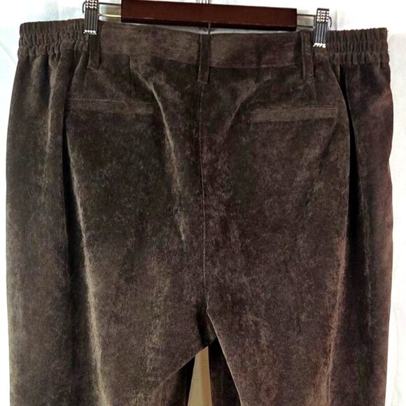 Larry Levine Woman Brown Corduroy Stretch Pants 18W Polyester Blend - Picture 4 of 5